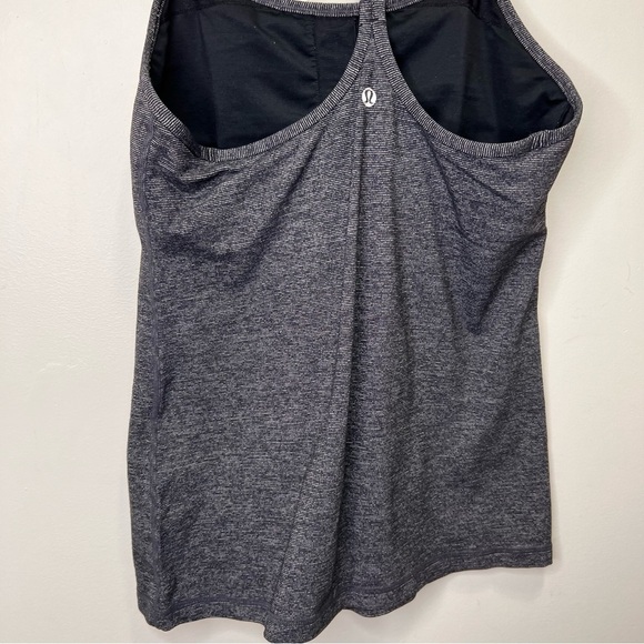 Lululemon Tank Top Power Y Yoga Leisure Running Stripe Size 10 Activewear - Picture 6 of 9